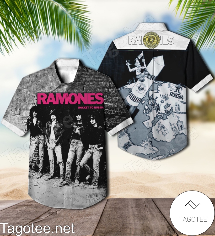 Ramones Rocket To Russia Album Cover Hawaiian Shirt