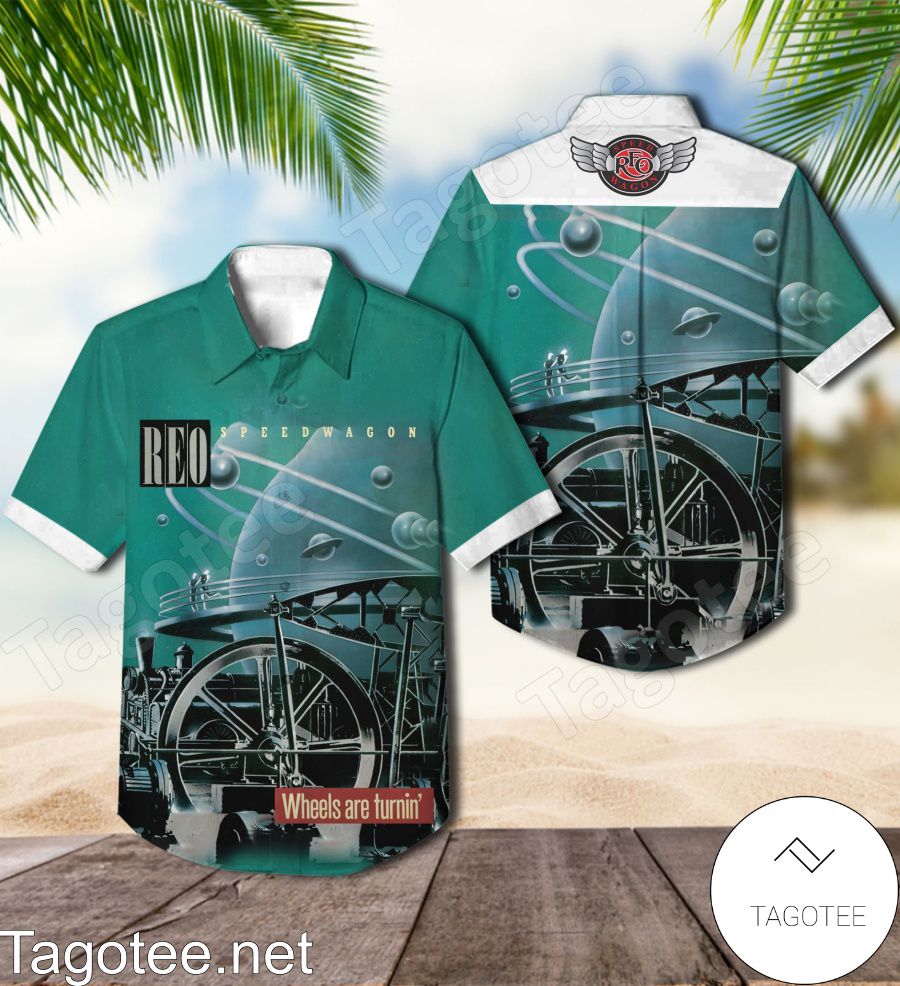 Reo Speedwagon Wheels Are Turnin' Album Cover Hawaiian Shirt