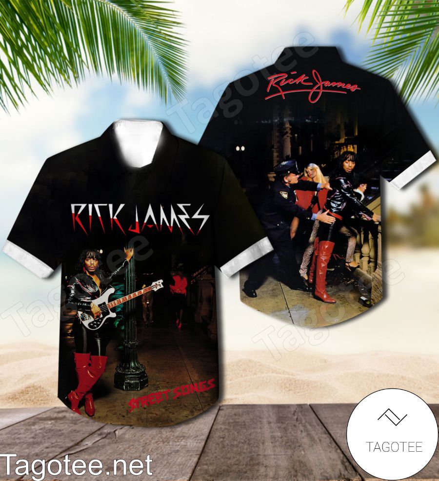 Rick James Street Songs Album Cover Black Hawaiian Shirt