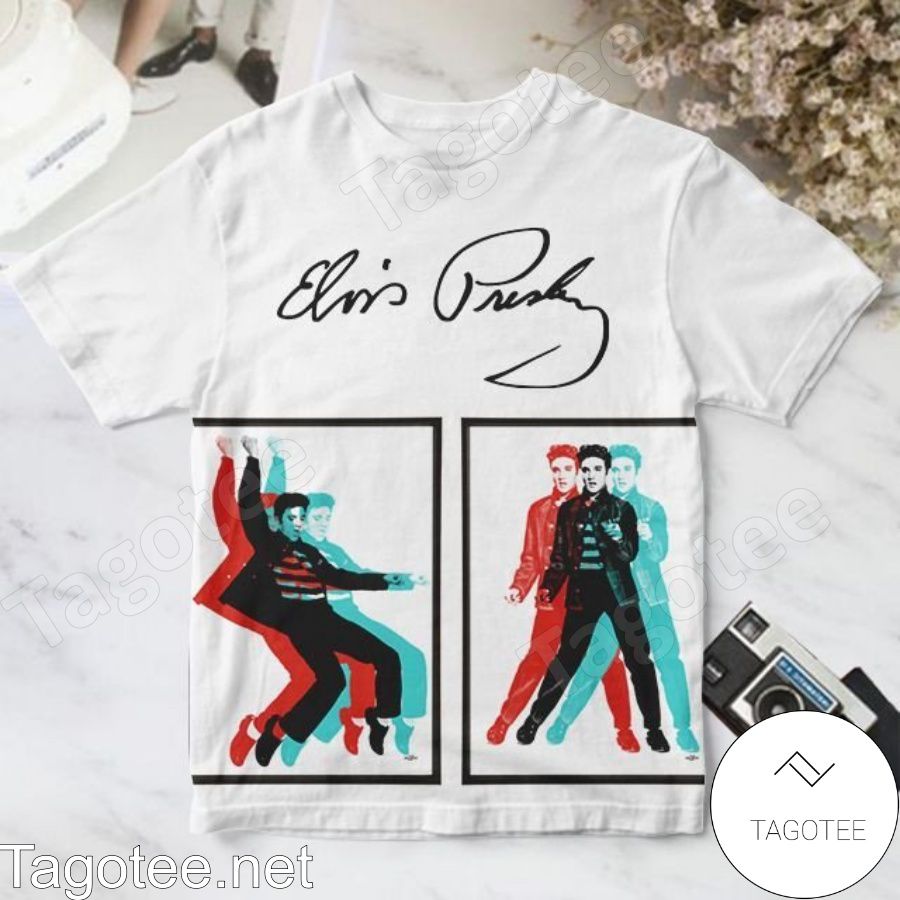 Rock And Roll Elvis Presley Pop Art White Shirt