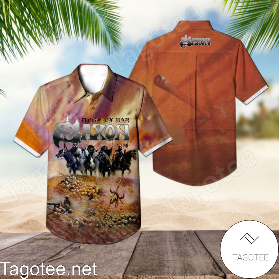 Saxon Dogs Of War Album Cover Hawaiian Shirt