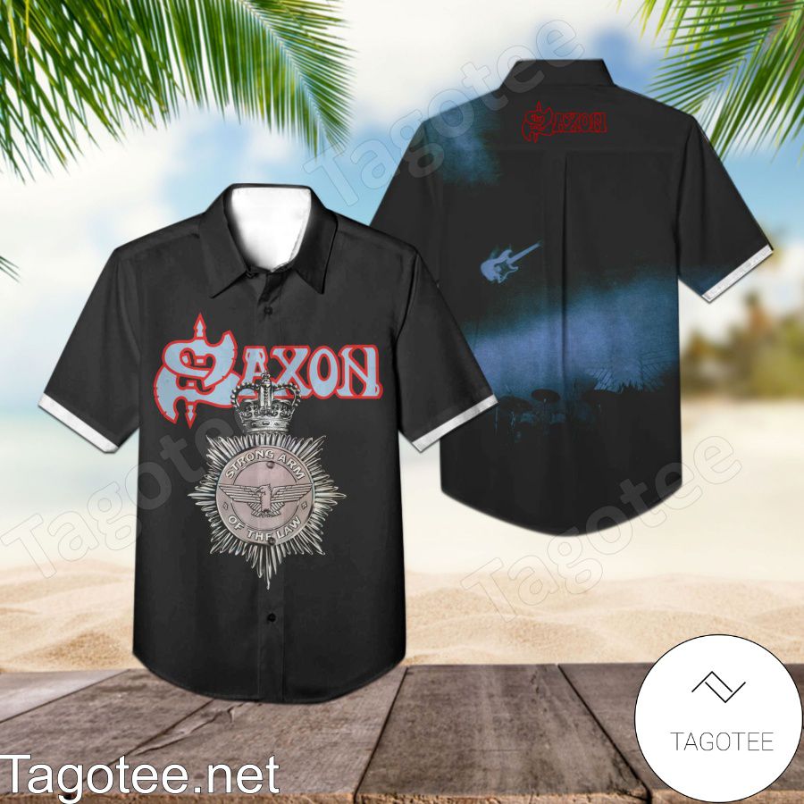 Saxon Strong Arm Of The Law Album Cover Hawaiian Shirt