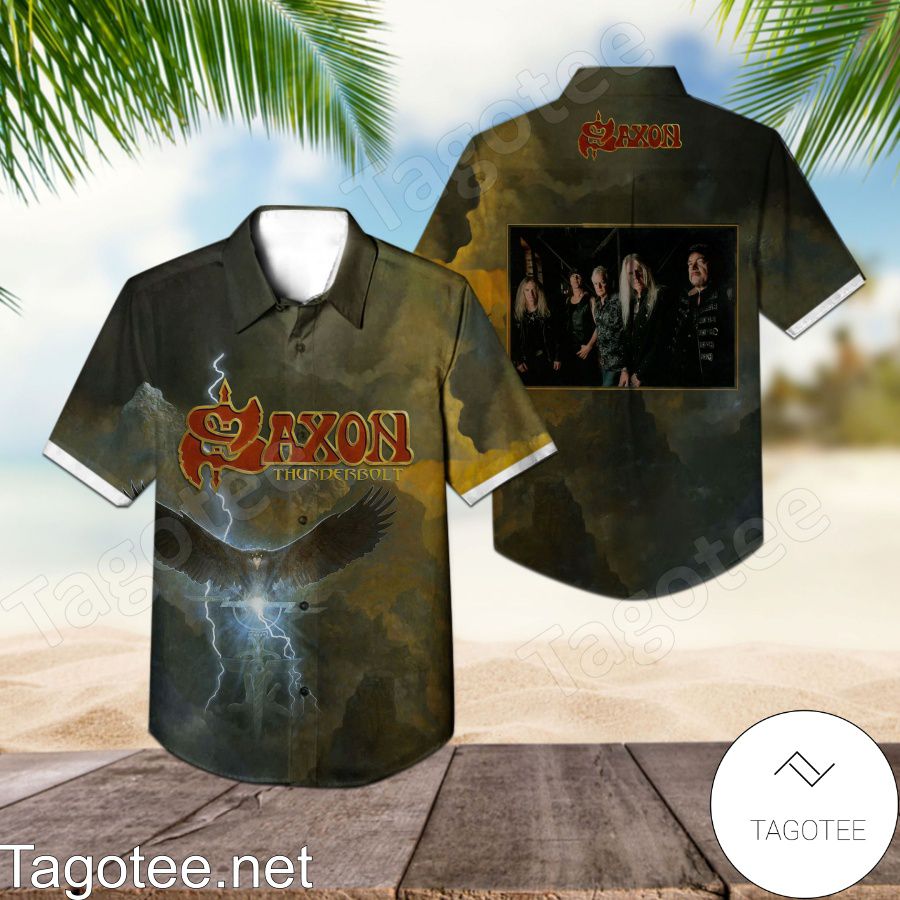 Saxon Thunderbolt Album Cover Hawaiian Shirt
