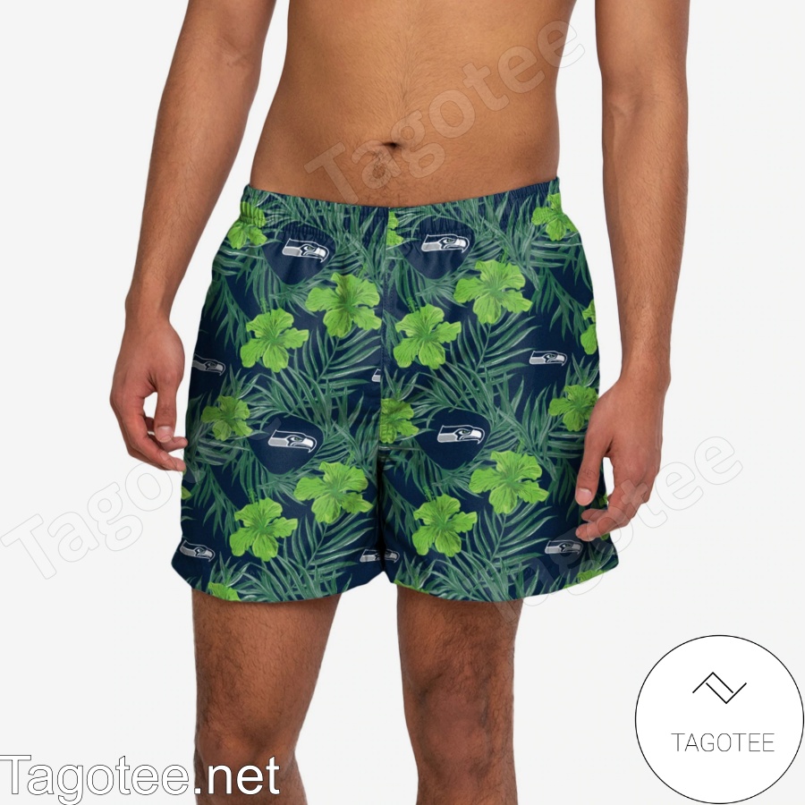 Seattle Seahawks Floral Beach Shorts