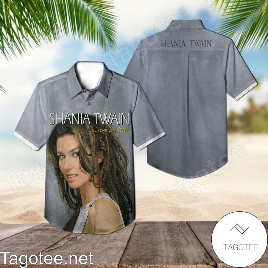 Shania Twain Come On Over Album Grey Hawaiian Shirt
