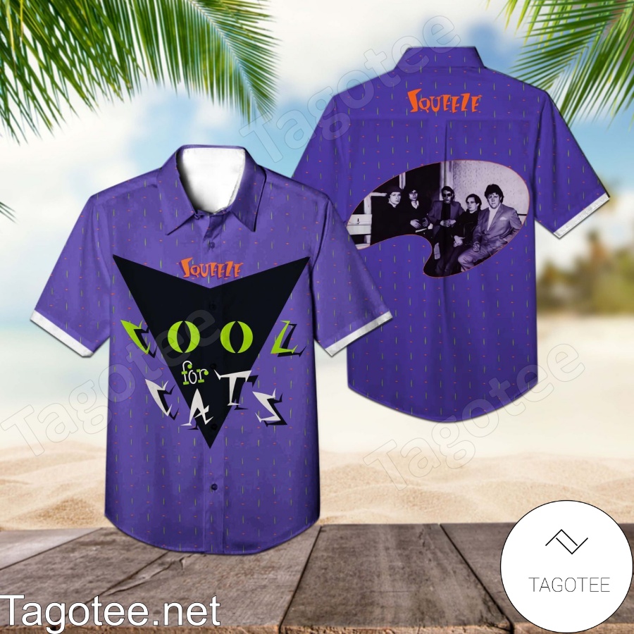 Squeeze Cool For Cats Album Cover Purple Hawaiian Shirt