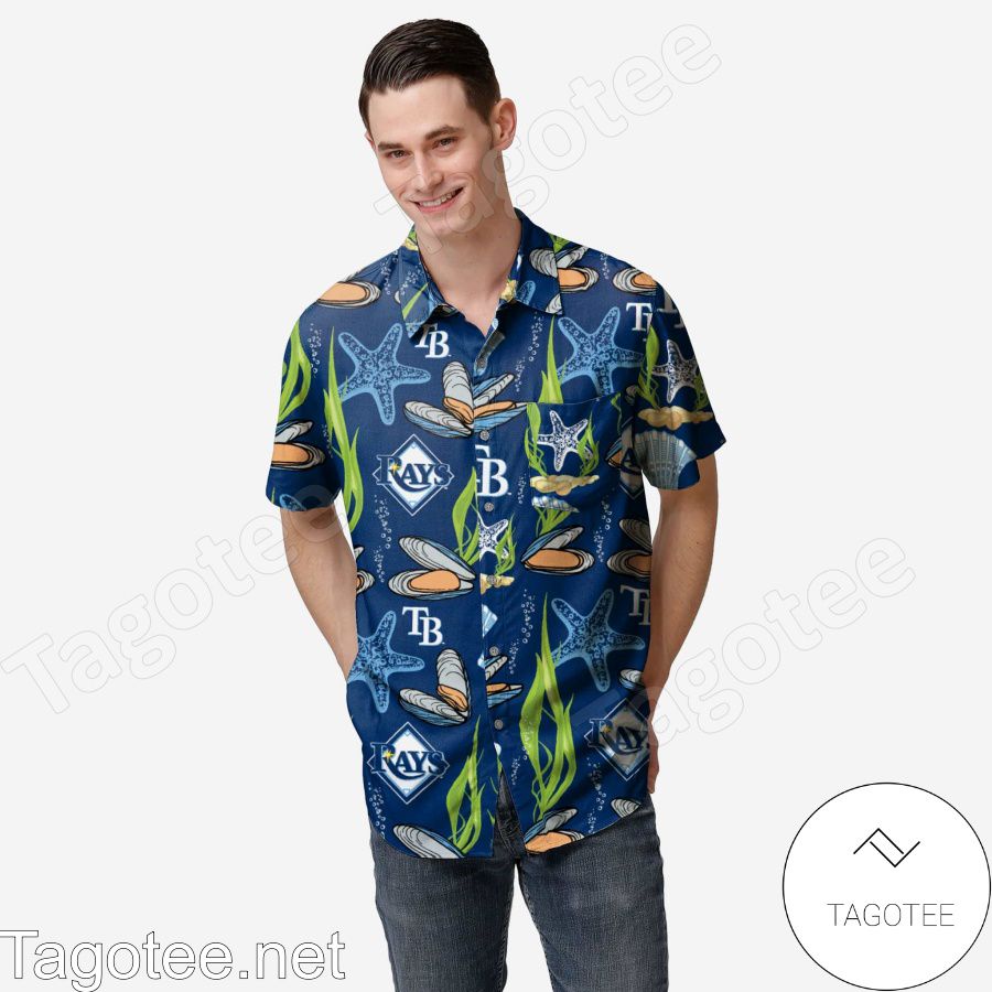 Tampa Bay Rays Floral Hawaiian Shirt - Tagotee