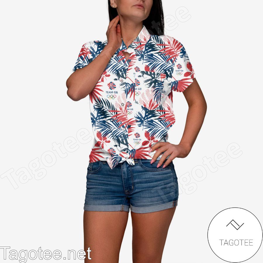 Team GB Womens Floral Hawaiian Shirt