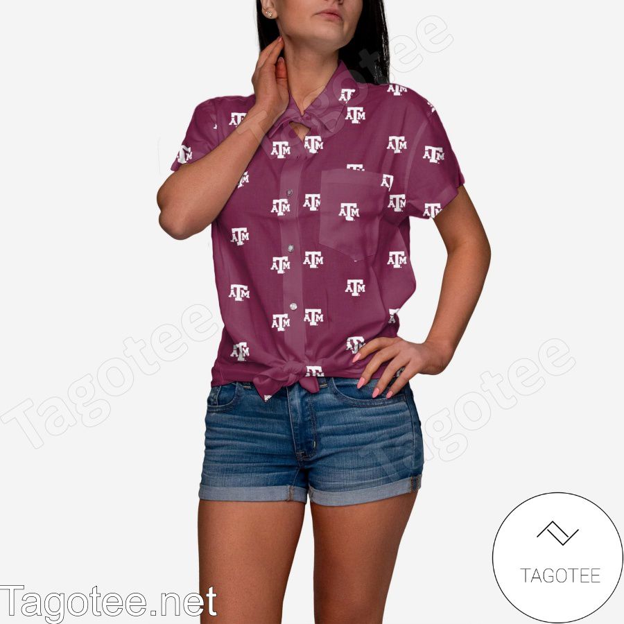 Texas A&M Aggies Logo Blast Womens Hawaiian Shirt
