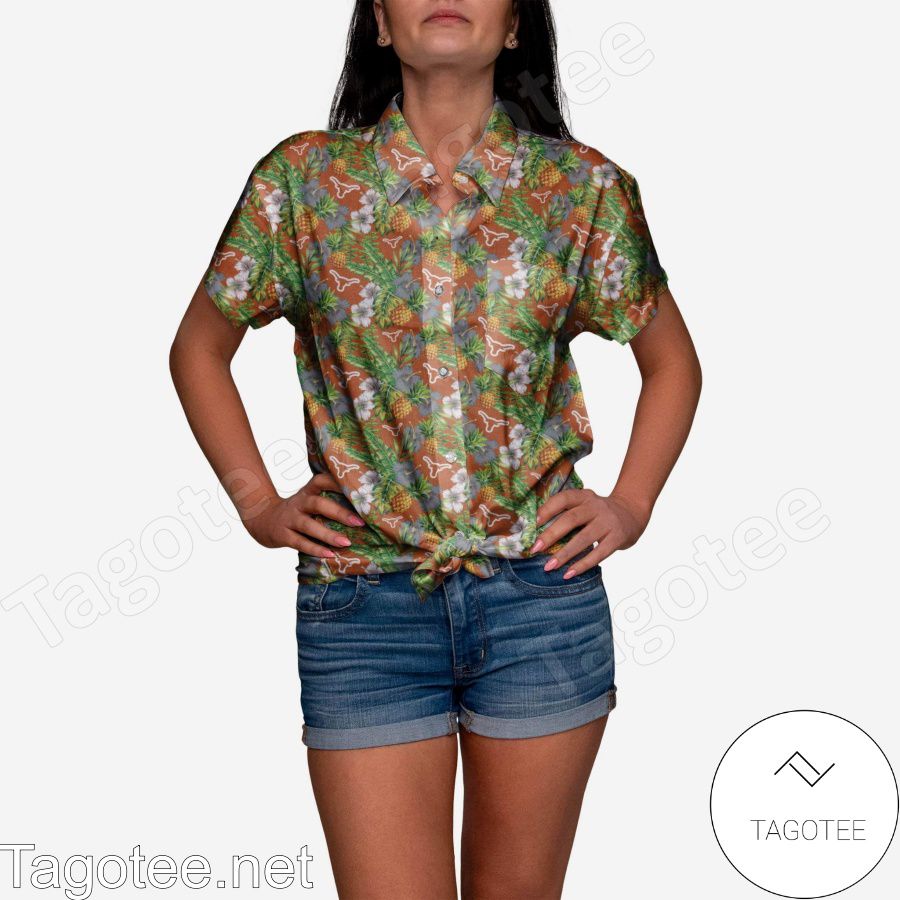 Texas Longhorns My Fine-Apple Womens Hawaiian Shirt