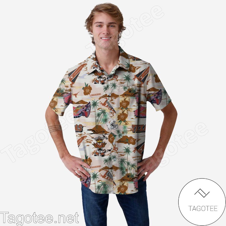 Texas Longhorns Thematic Stadium Print Hawaiian Shirt