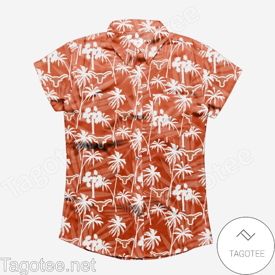Texas Longhorns Tropic of Da Palms Womens Hawaiian Shirt a