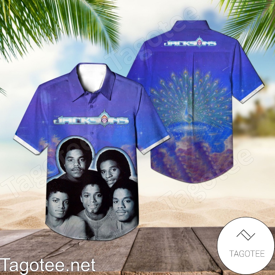 The Jackson 5 Triumph Album Cover Blue Hawaiian Shirt