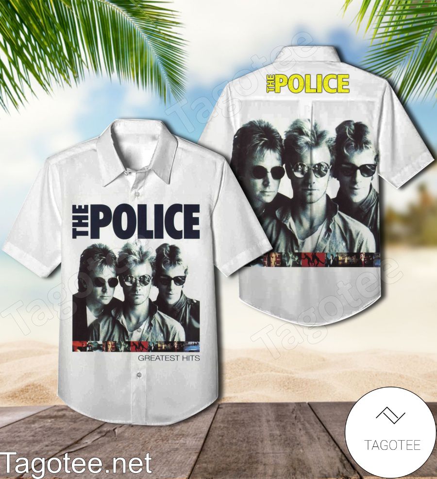The Police Greatest Hits Compilation Album Cover Hawaiian Shirt