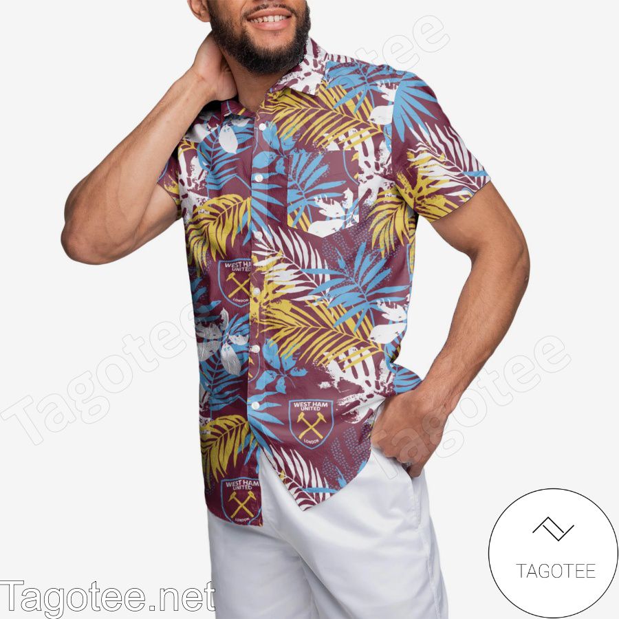 West Ham United FC Mens Floral Hawaiian Shirt