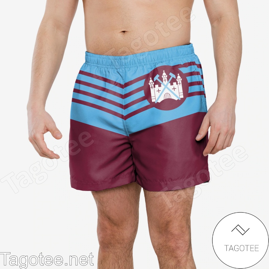 West Ham United FC Retro Kit Beach Shorts