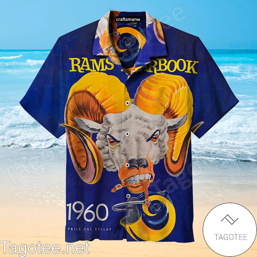 1960 Los Angeles Rams Football Yearbook Hawaiian Shirt