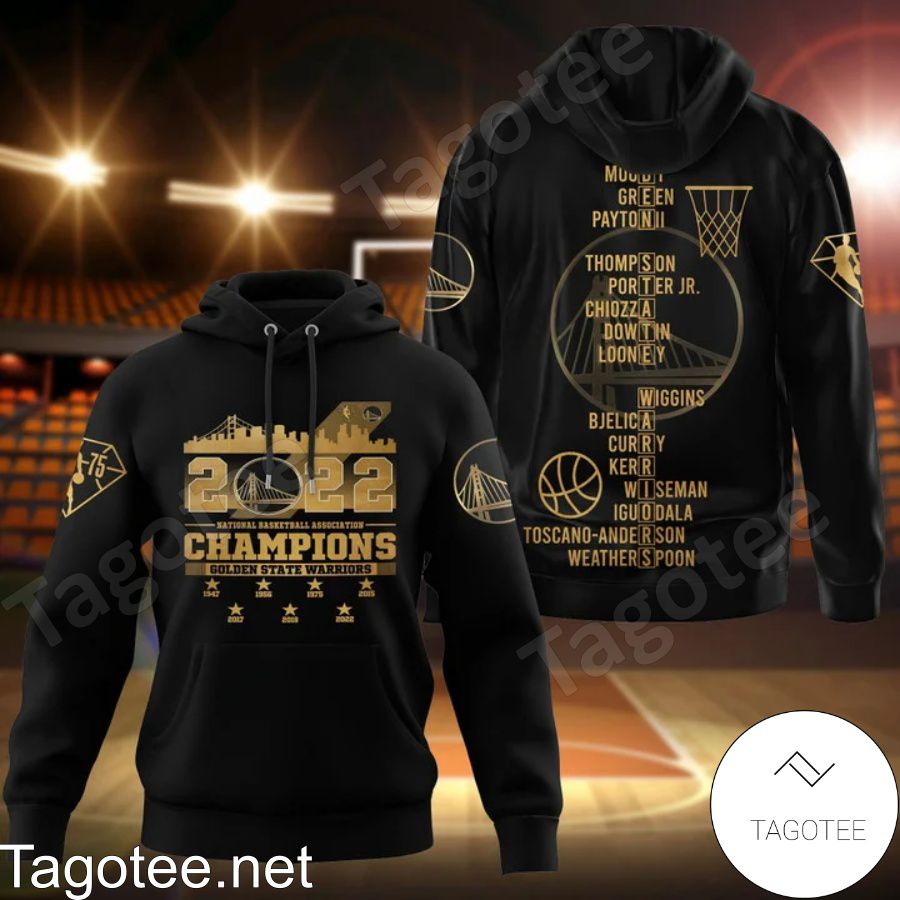2022 National Basketball Association Champions Golden State Warriors Black And Gold 3D Shirt, Hoodie, Sweatshirt a