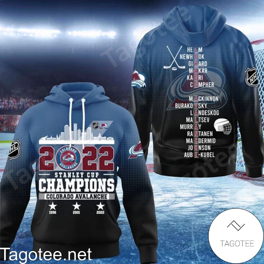 2022 Stanley Cup Champions Colorado Avalanche Players Name 3D Shirt, Hoodie, Sweatshirt a