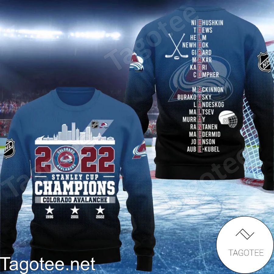 Handmade 2022 Stanley Cup Champions Colorado Avalanche Players Name 3D Shirt, Hoodie, Sweatshirt