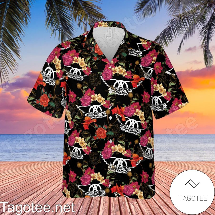Aerosmith Rock Band Floral Pattern Hawaiian Shirt And Short