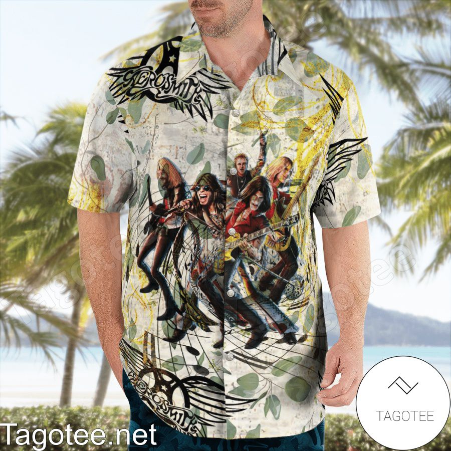 Aerosmith Rock Band Hawaiian Shirt And Short a