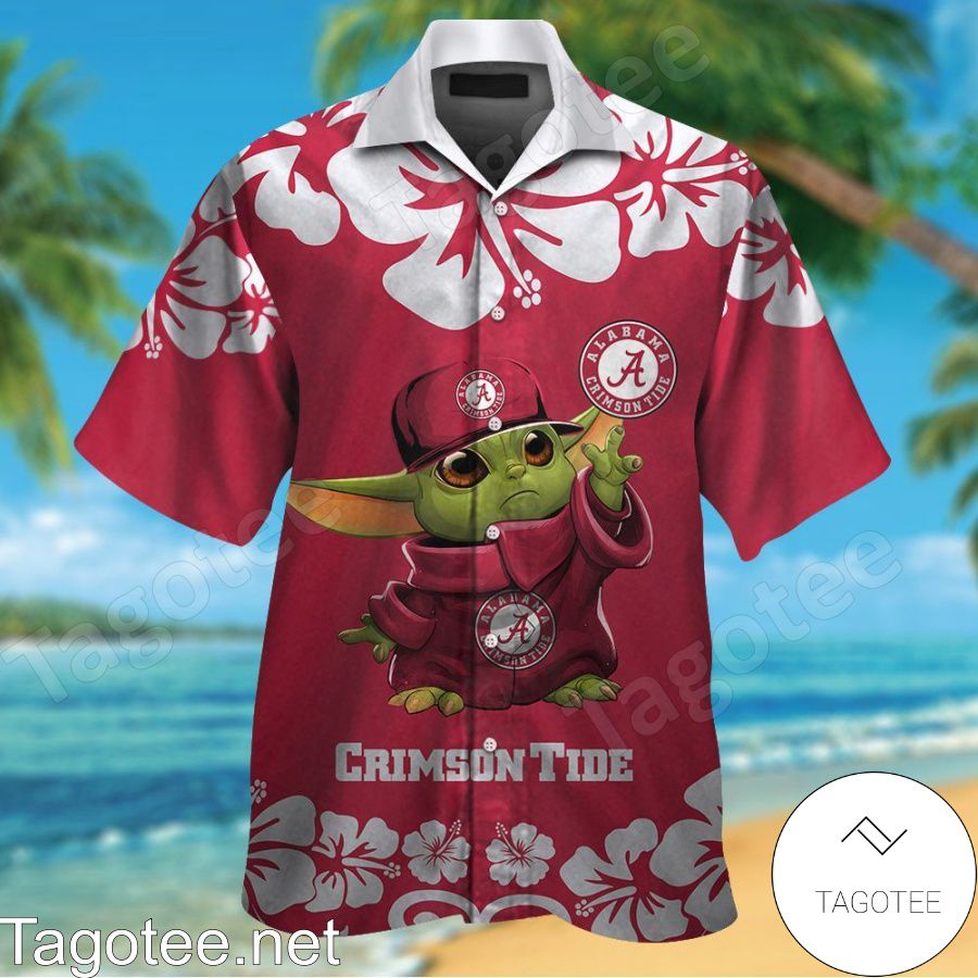Alabama Crimson Tide Baby Yoda Hawaiian Shirt And Short