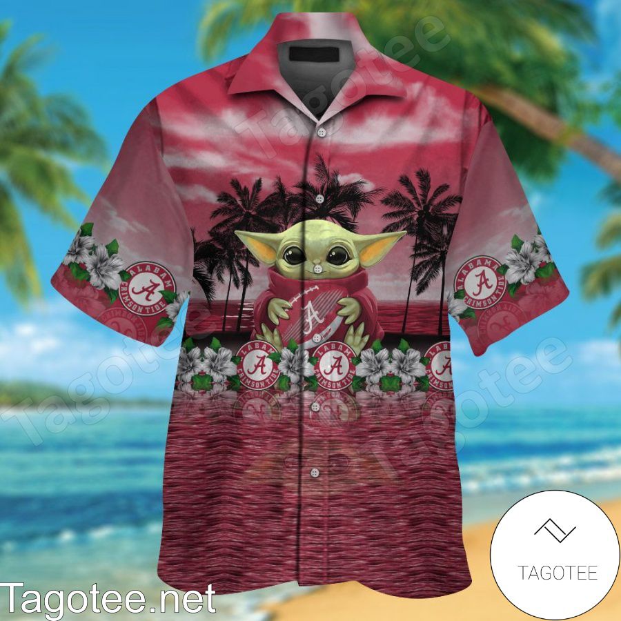 Alabama Crimson Tide & Baby Yoda Hawaiian Shirt And Short
