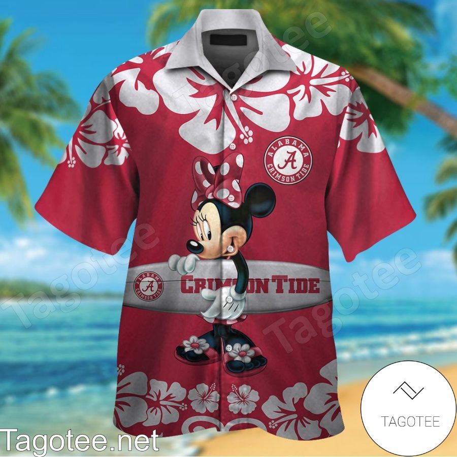 Alabama Crimson Tide & Minnie Mouse Hawaiian Shirt And Short