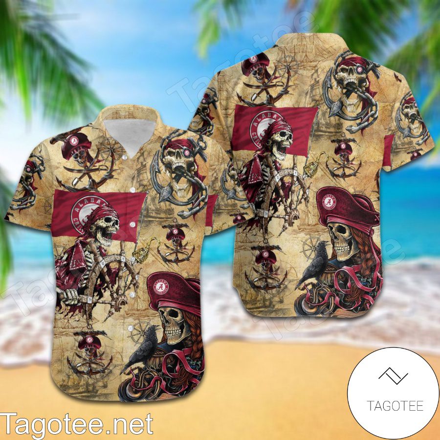 Alabama Crimson Tide Pirates Hawaiian Shirt And Short a