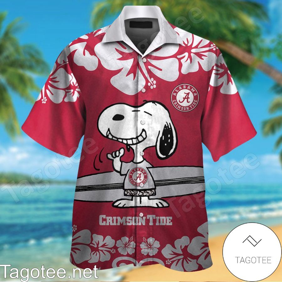Alabama Crimson Tide & Snoopy Hawaiian Shirt And Short