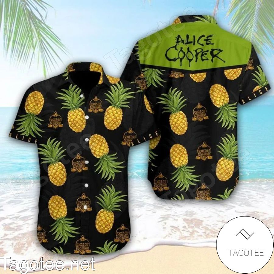 Alice Cooper Pineapple Black Hawaiian Shirt