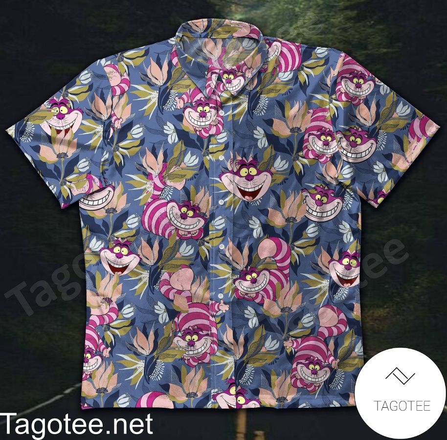 Alice In Wonderland Cheshire Cat Flower Hawaiian Shirt