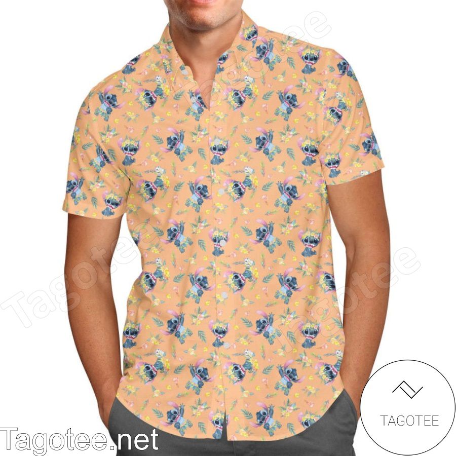 Aloha Stitch Disney Cartoon Graphics Hawaiian Shirt And Short