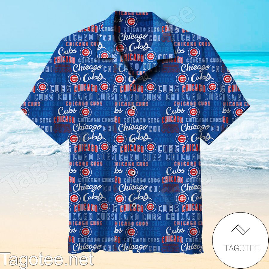 Amazing Chicago Cubs Letters Blue Hawaiian Shirt