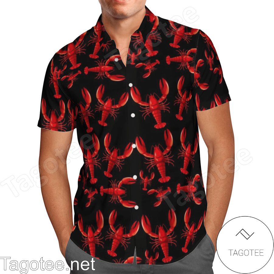 Amazing Lobsters Black Hawaiian Shirt And Short
