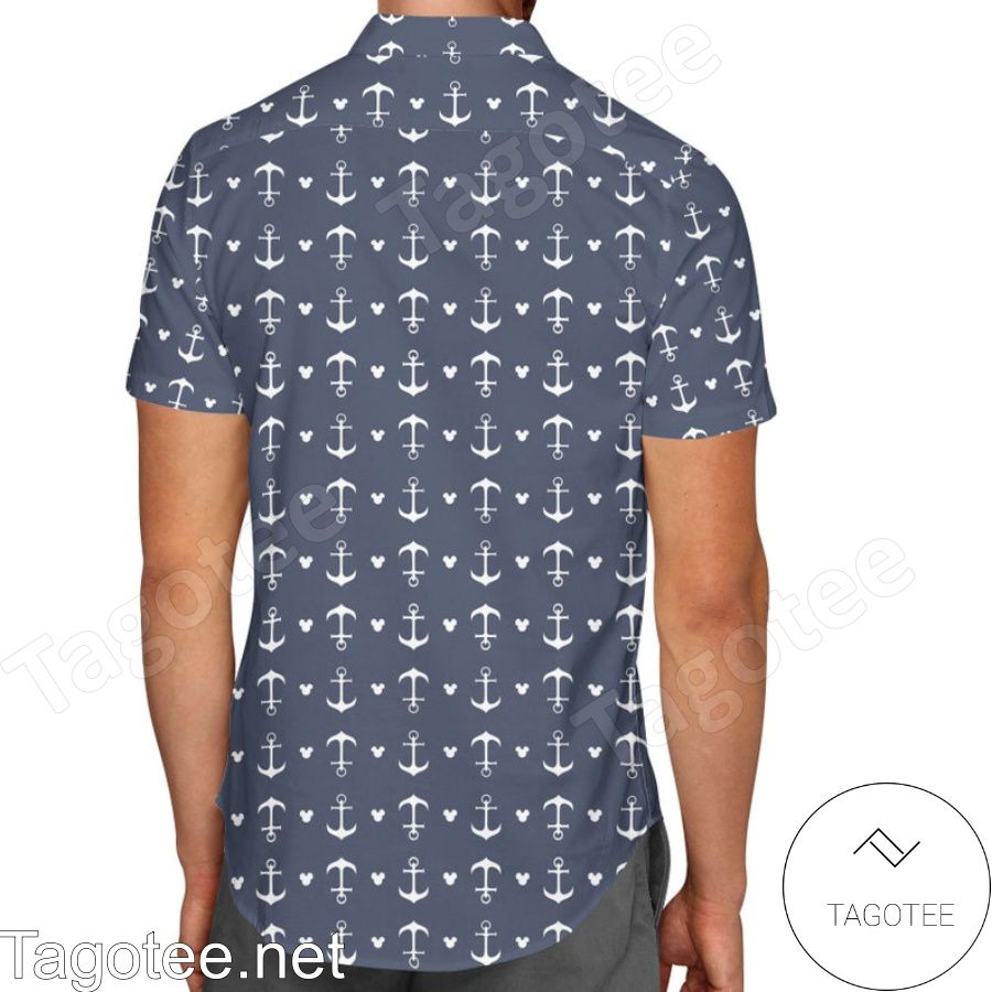 Anchors Mouse Ears Pattern Disney Cartoon Graphics Hawaiian Shirt And Short a
