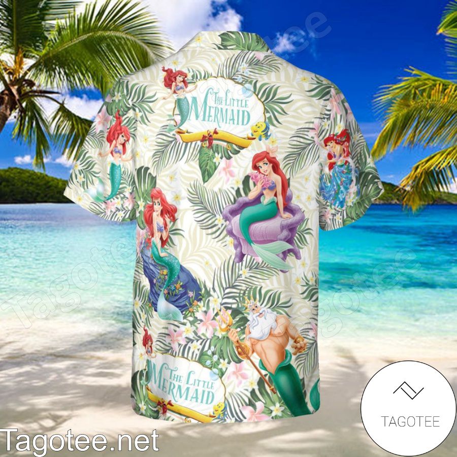 Ariel And King Triton The Little Mermaid Hawaiian Shirt And Short a
