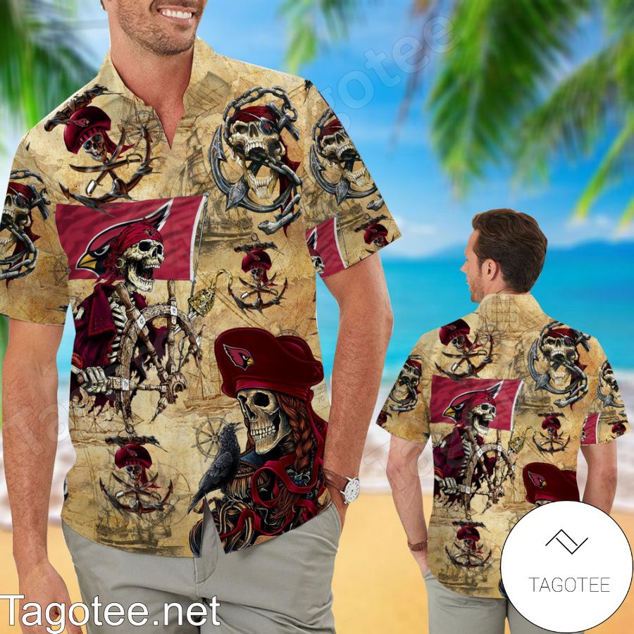 Arizona Cardinals Pirates Hawaiian Shirt And Short
