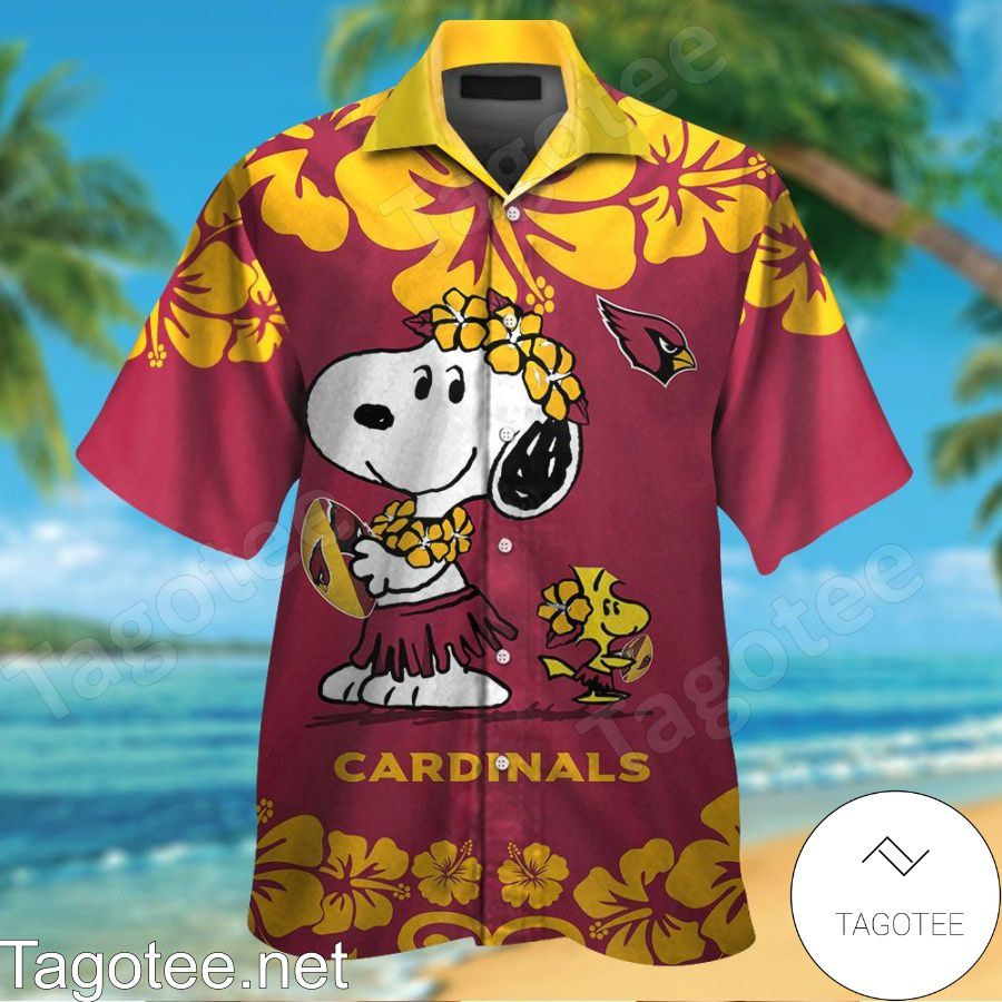 Arizona Cardinals & Snoopy Hawaiian Shirt And Short