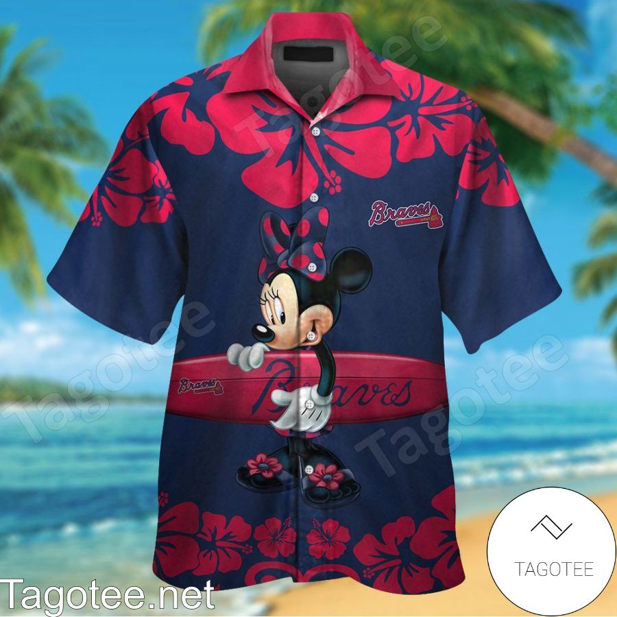 Atlanta Braves Minnie Mouse Hawaiian Shirt And Short