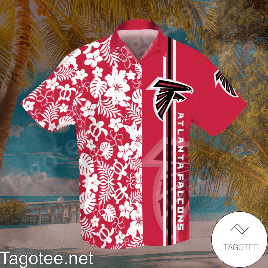 Atlanta Falcons Flowery Red Hawaiian Shirt And Short b