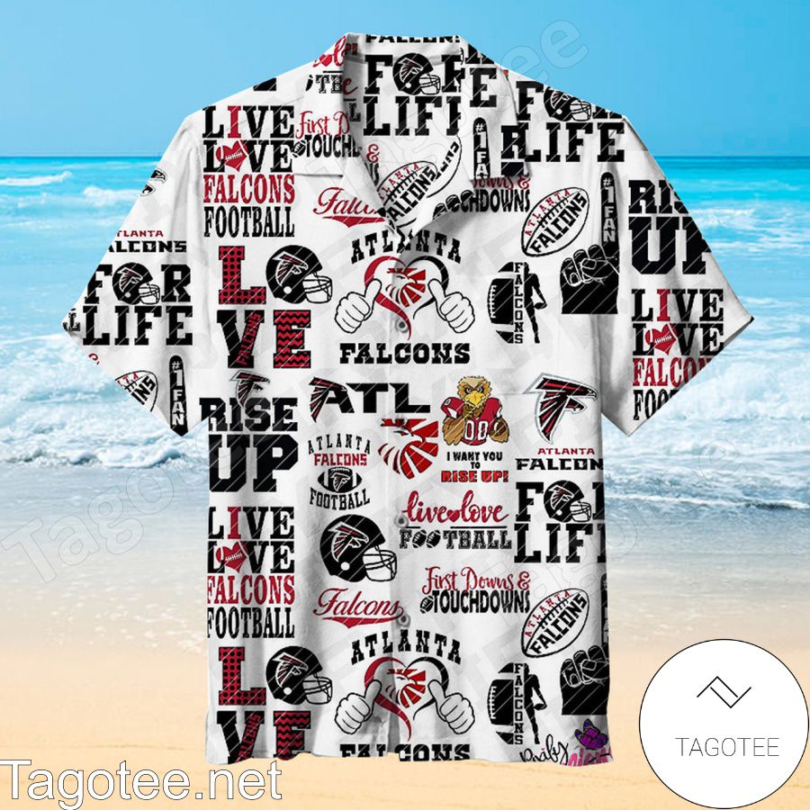 Atlanta Falcons Live Love Falcons Football White Hawaiian Shirt