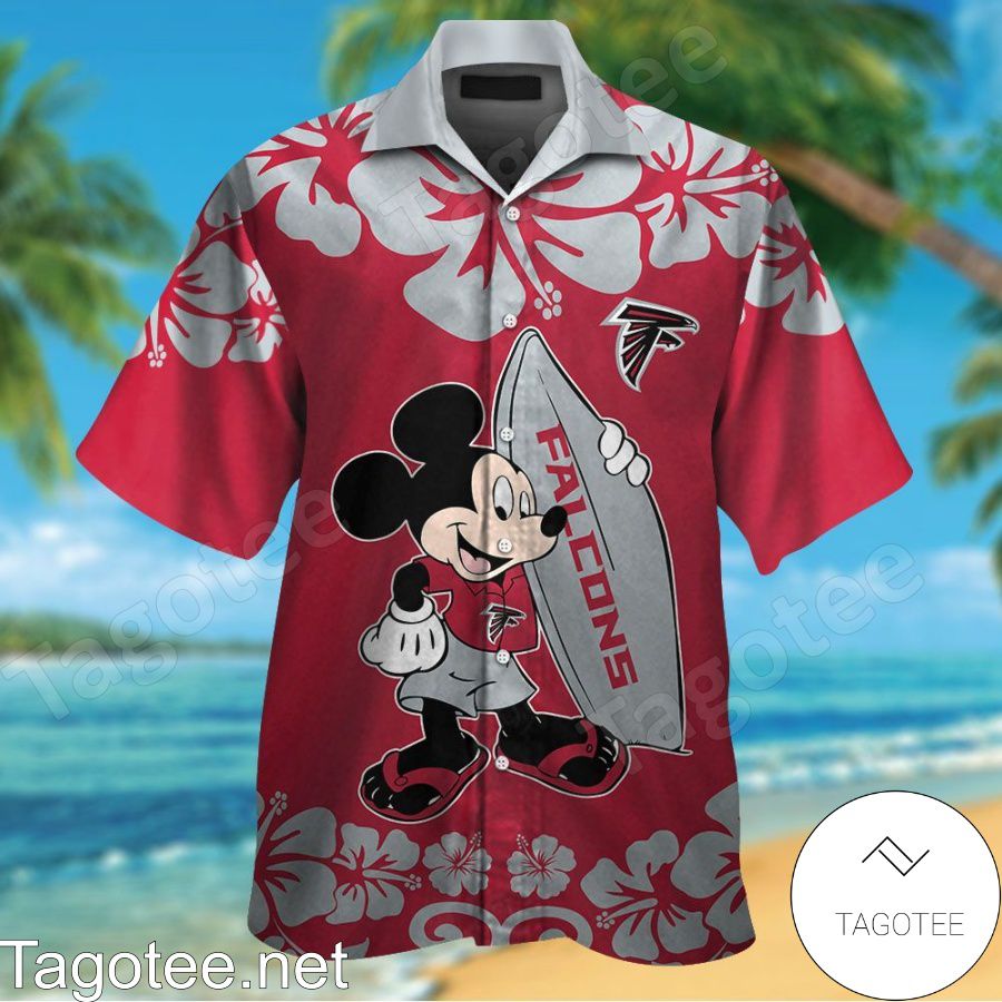 Atlanta Falcons & Mickey Mouse Hawaiian Shirt And Short