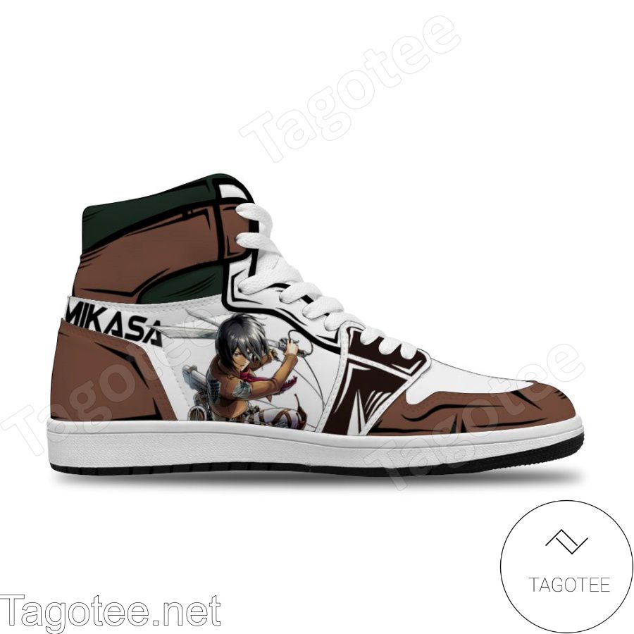 Attack On Titan Mikasa Ackerman Air Jordan High Top Shoes Sneakers a