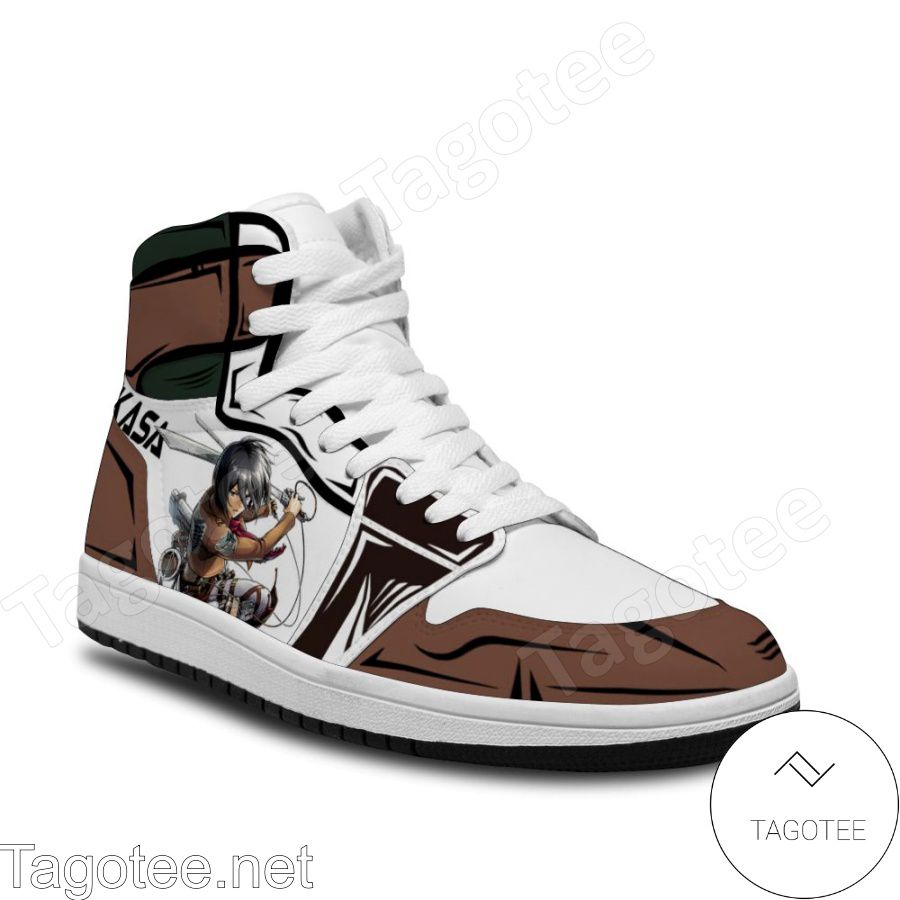 Attack On Titan Mikasa Ackerman Air Jordan High Top Shoes Sneakers b