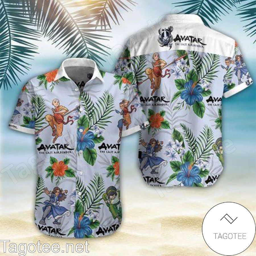 Avatar The Last Airbender Tropical Hibiscus Palm Leaf Hawaiian Shirt