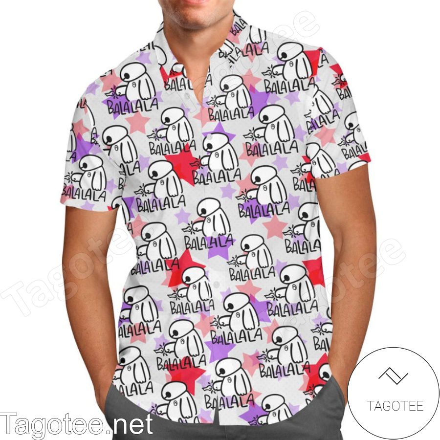 Baymax Balala Big Hero 6 Disney Cartoon Graphics Hawaiian Shirt And Short