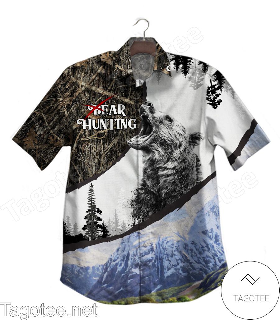 Bear Hunting Mountain Hawaiian Shirt