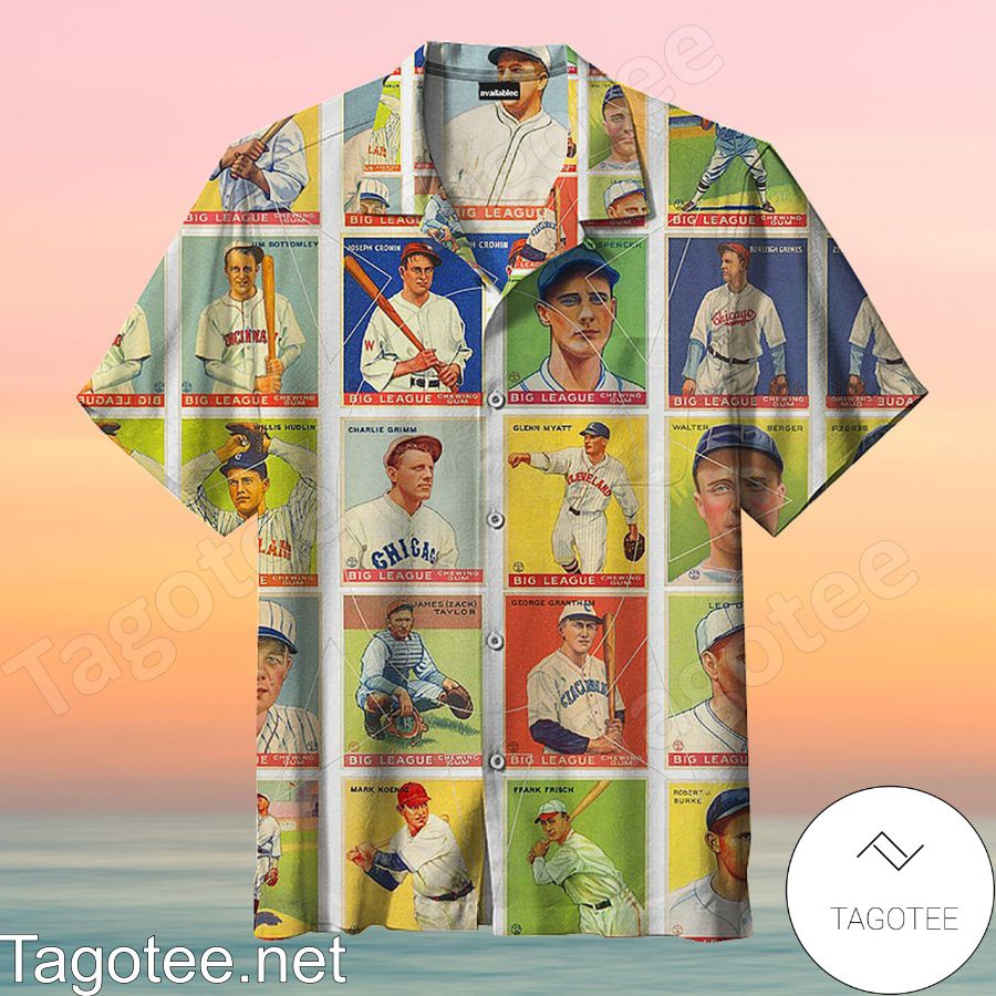 Big League Chewing Gum Baseball Cards Hawaiian Shirt